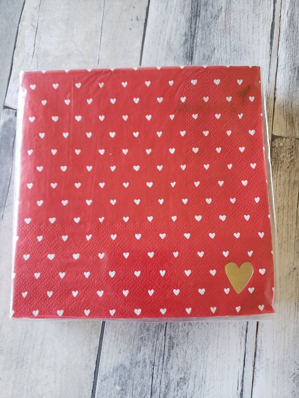 NWT - Papyrus Heart Paper Napkins 40ct. 6.5"x6.5"